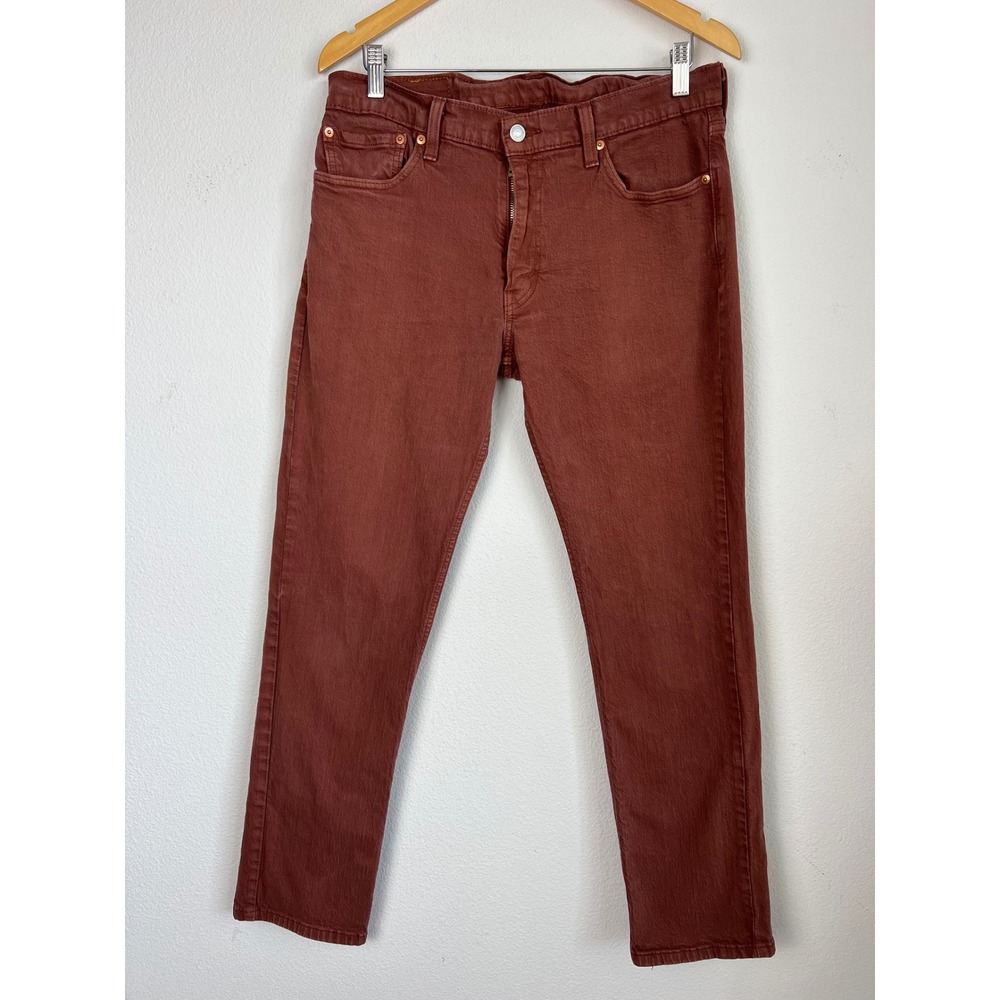 Levi's Mens Cotton Denim Jeans 511 Slim Fit 33x30 Etruscan Red Burnt Orange